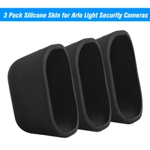 3 Pack Silicone Skin for Arlo Light Security Cameras Weatherproof UV-resistant Case Black / White