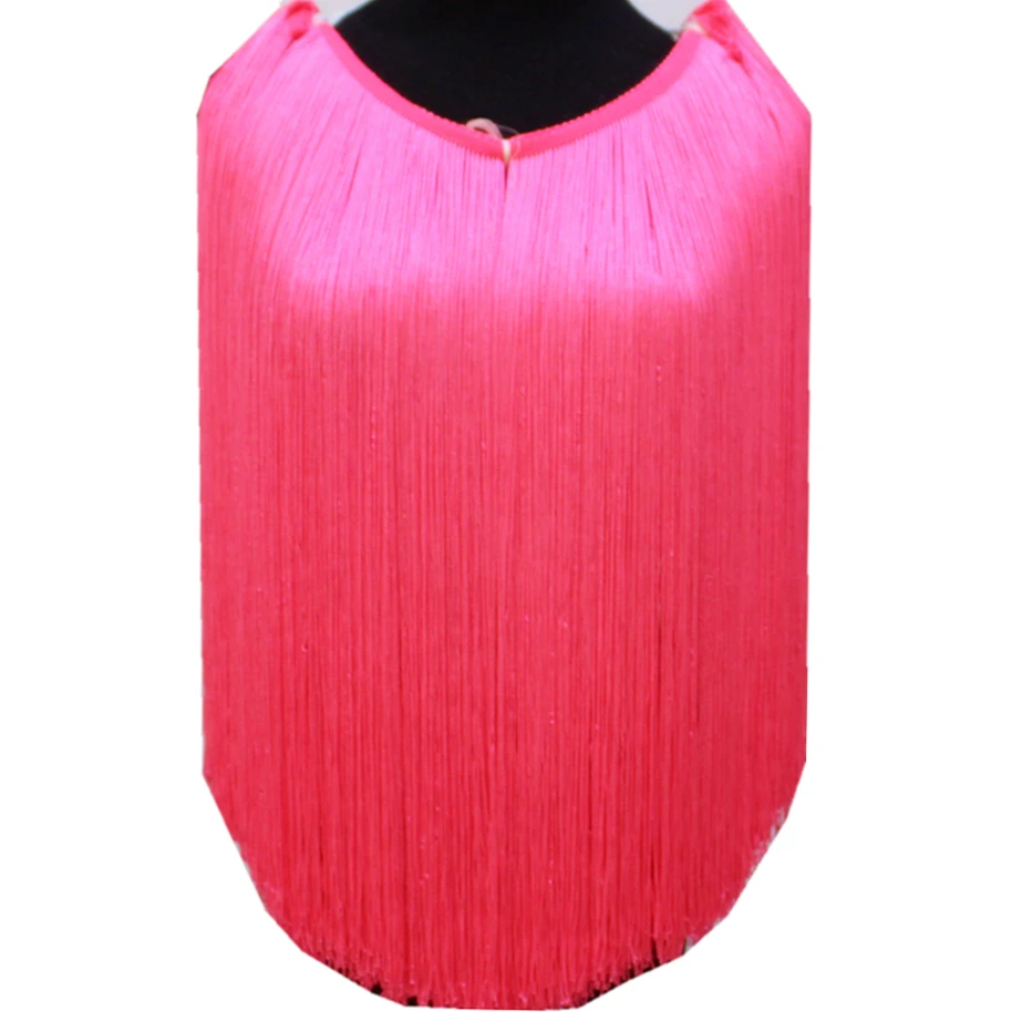 

2 Yards/Lot Long Fringe Tassel Lace Latin Polyester Diy Trims Dance Dress Macrame Trimming 50-100CM Long Fringe