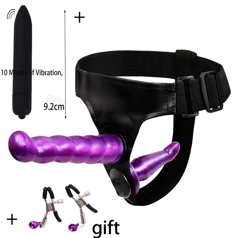 Ultra Elastic Harness Strap On Double Dildo Realistic