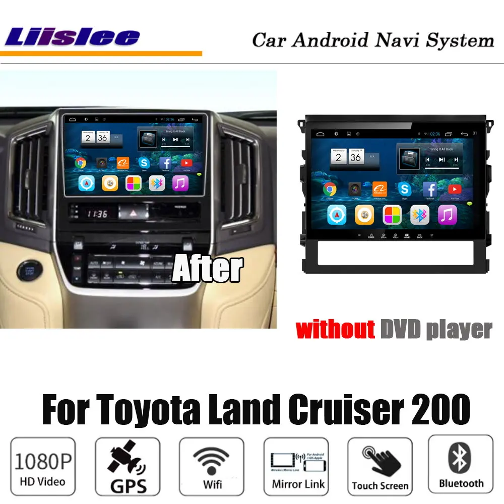 Для Toyota Land Cruiser 200 Радио HD экран gps навигация Android мультимедийная система DVR Вождение видео рекордер - Цвет: without DVD