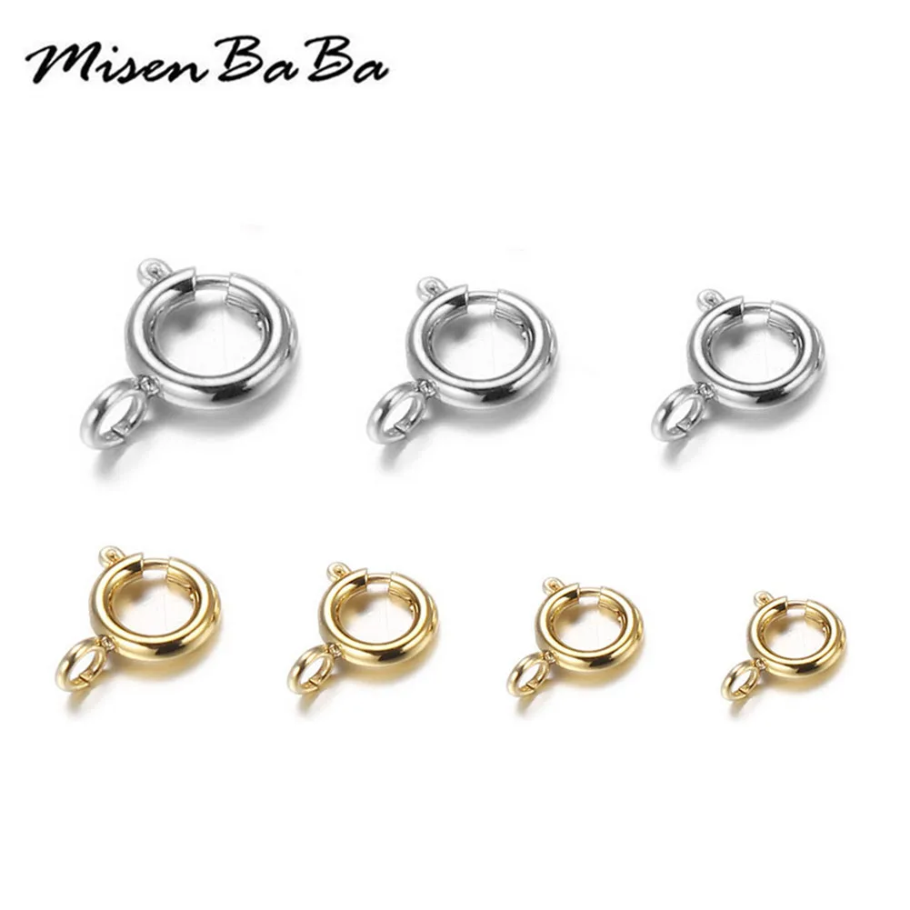 

20PCS/lot Stainless Steel Snap Clasp Round Claw Spring Clasps Hooks For Bracelet Necklace Connectors DIY Jewelry Making