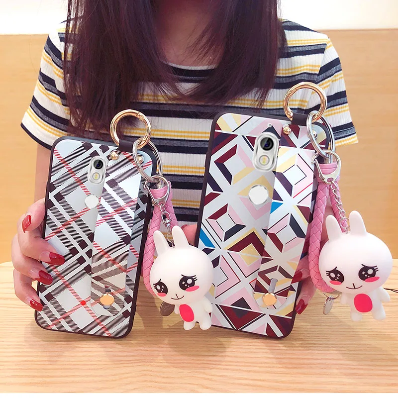 For Nokia 7plus Check pattern case For Nokia 7 soft silicone cellphone protection back cover + strap + front film + accessory