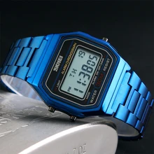 Fashion Men LED Digital Wristwatch Stainless Steel Band 30m Waterproof Watch wristwatches brand watches men