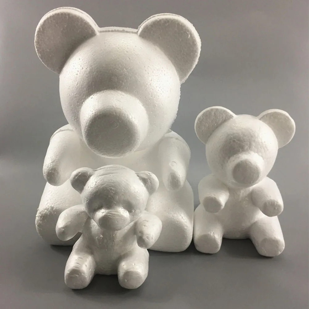

Romantic Foam Bear Mold Party Lightweight Decorative Wedding White Gift Cute DIY Flower Memorable Valentine's Day Gift #25