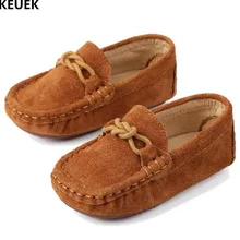 Новая весенне-осенняя натуральная детская кожаная обувь Детские Лоферы Повседневные Дышащие слипоны для мальчиков и девочек детская обувь на плоской подошве 03