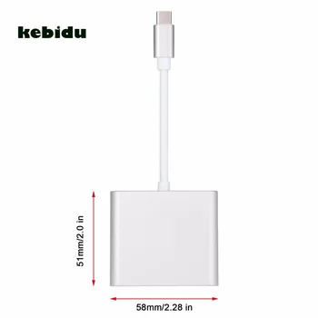 

kebidu HD Mini 3 in1 USB 3.0 Type C to 4k HDMI 3840x2160 Multiple USB-C Plug Cable Adapter Converter for Macbook