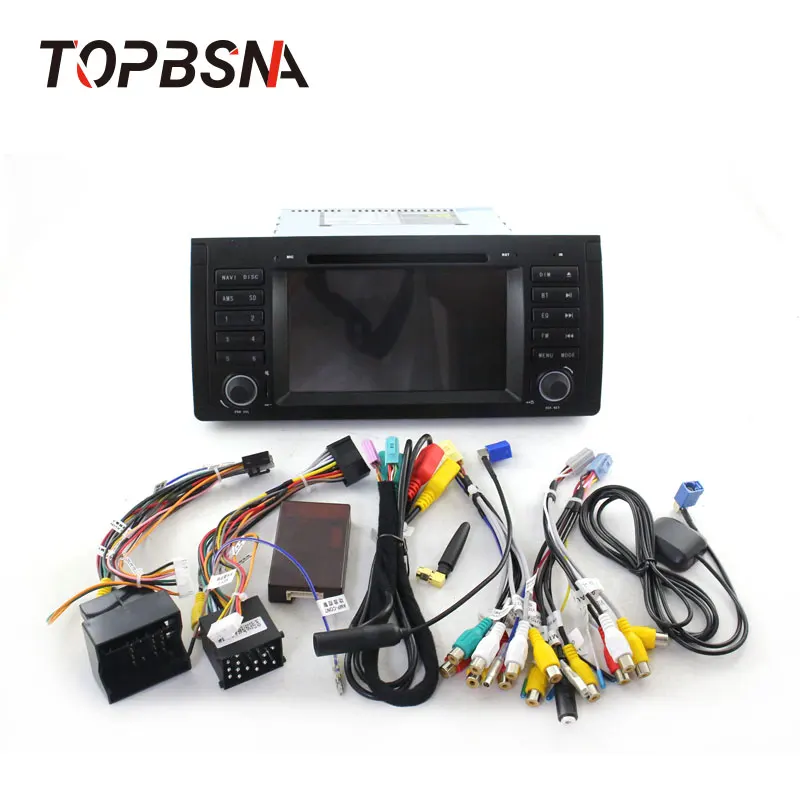 Best TOPBSNA Android 9.0 Car DVD Multimedia Player System For BMW/E39/X5/E53 WIFI 1 Din Car automotivo Stereo GPS Navigation RDS TMPS 4