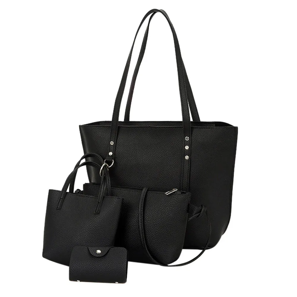 

Maison Fabre 4Pcs Shoulder Bag Women Pattern Leather Shoulder Bag Strap Crossbody Bag Handbag Wallet