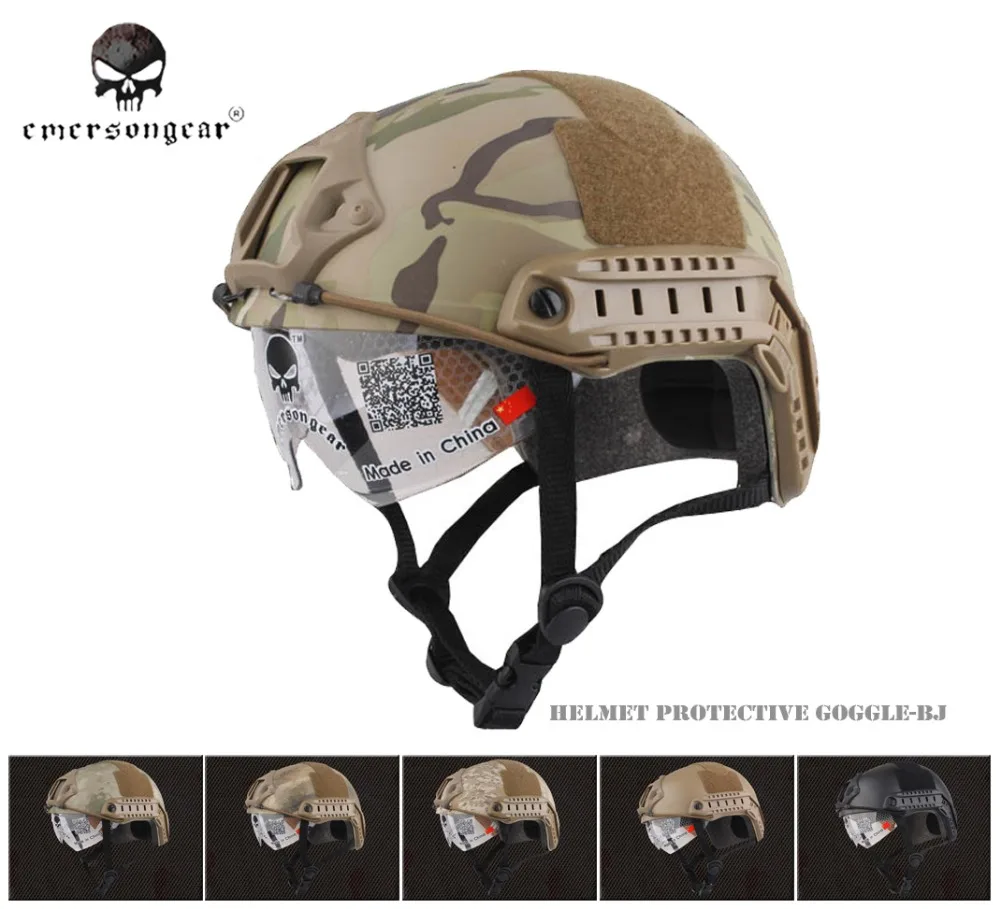 

EMERSON FAST Helmet With Protective Goggle Combat Airsoft MH Type Helmet EM8820