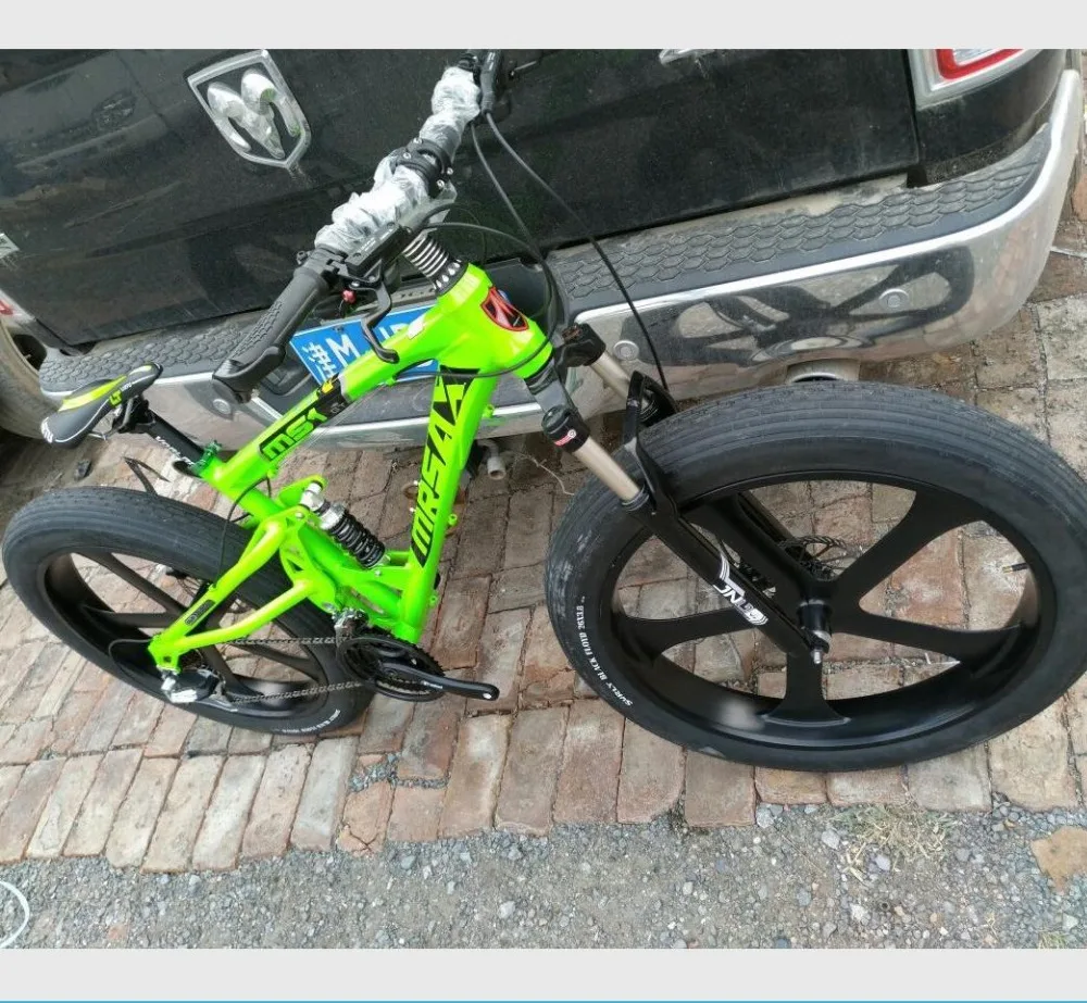 Sale Kalosse Aluminum full suspension  frame   beach/snow   fat  bicycle, 26*4.0 inch  21/24/27/30speed ,26*17 fat bikes 4