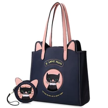 Женские кожаные сумки с вышивкой, через плечо женская сумочка женские сумки Braccialini фирменный стиль рукоделие дизайн искусство мультфильм кошка ухо