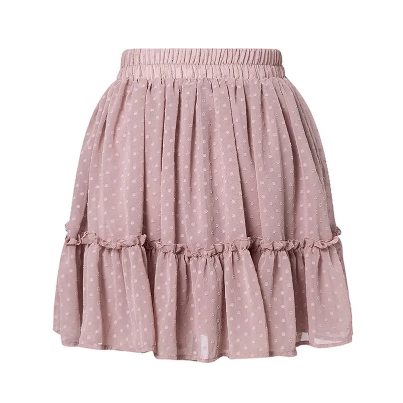 Natural High Waist A Line Mini Skirt Pleated Ruffle Cute Beach Short Skirt Fashion Sweet Mini Women Girls Short Skirts 35AP24 (5)