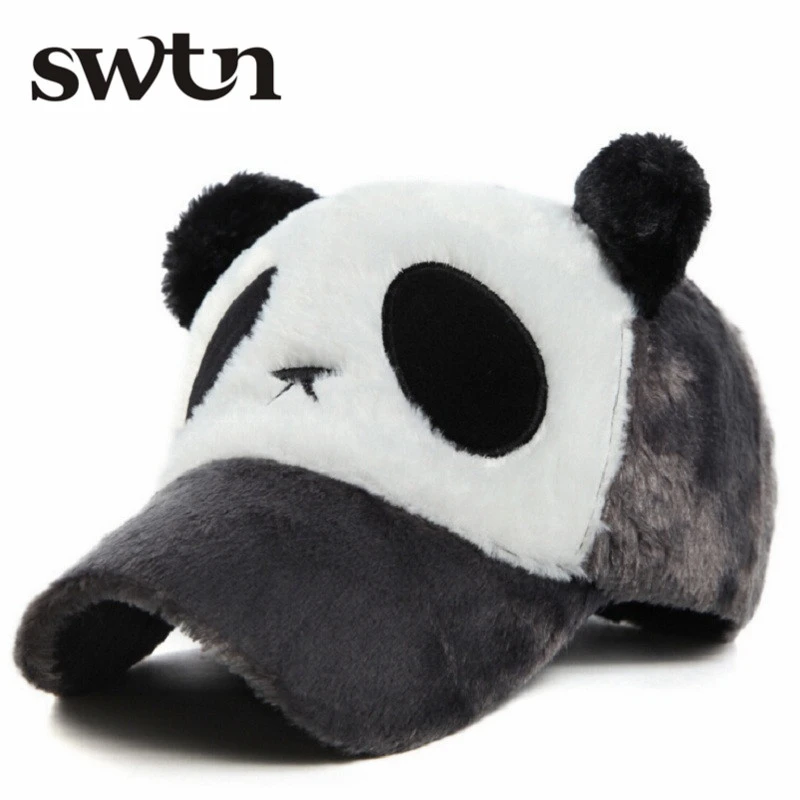 Hiver Au Chaud Capuchon Cartoon Panda Cap Male Et Femelle General Taille De La Meme Casquette De Baseball Parent Enfants Chapeau Aliexpress
