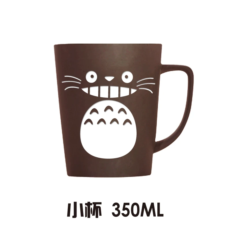 Милый мультфильм Tonari No Totoro керамика кофейная кружка аниме большой емкости Шиншилла чайная чашка с крышкой Ложка Рождественский подарок - Цвет: 1