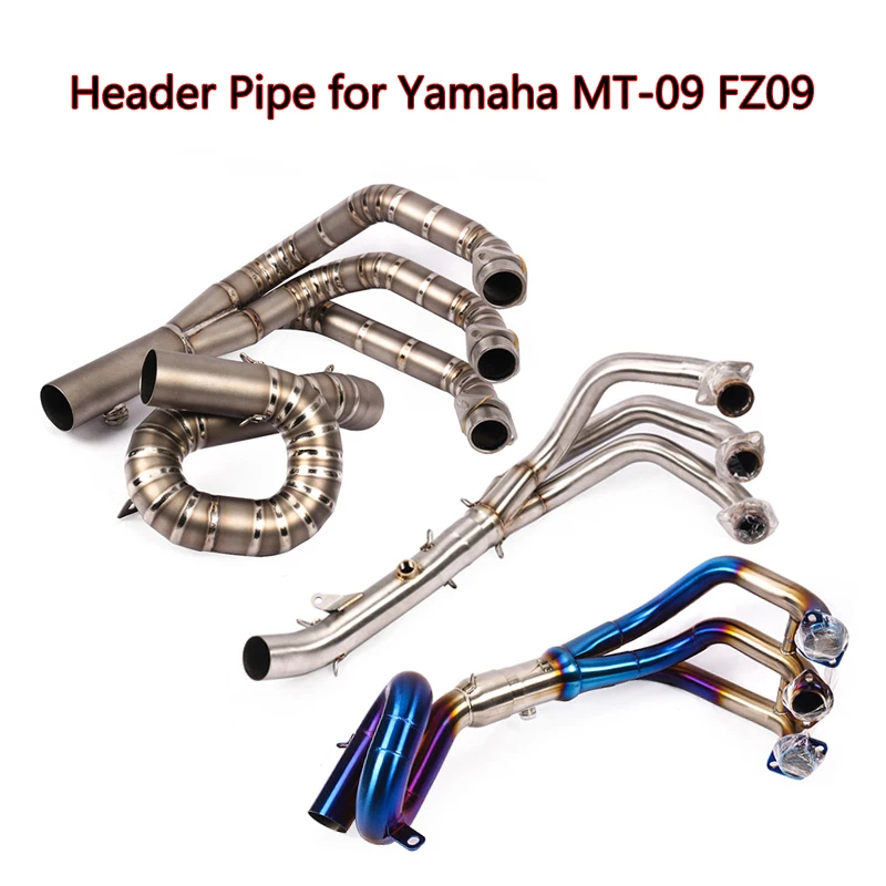 

For Yamaha MT-09 FZ09 Exhaust Pipe Motorcycle Header Link Tube Slip On 51 mm Exhaust System Stainless Steel Titanium Alloy