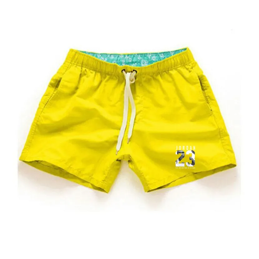 Летние новые мужские шорты Jordan 23 с буквенным принтом повседневные пляжные шорты Homme качественная удобная брендовая одежда с эластичной резинкой на талии - Цвет: Yellow 77