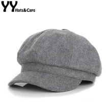 Модная шерстяная шапка-берет для женщин; шапка; сезон осень-зима; теплые береты; женская кепка; Повседневная Кепка с куполом; Chapeu Feminino Boina YY17215