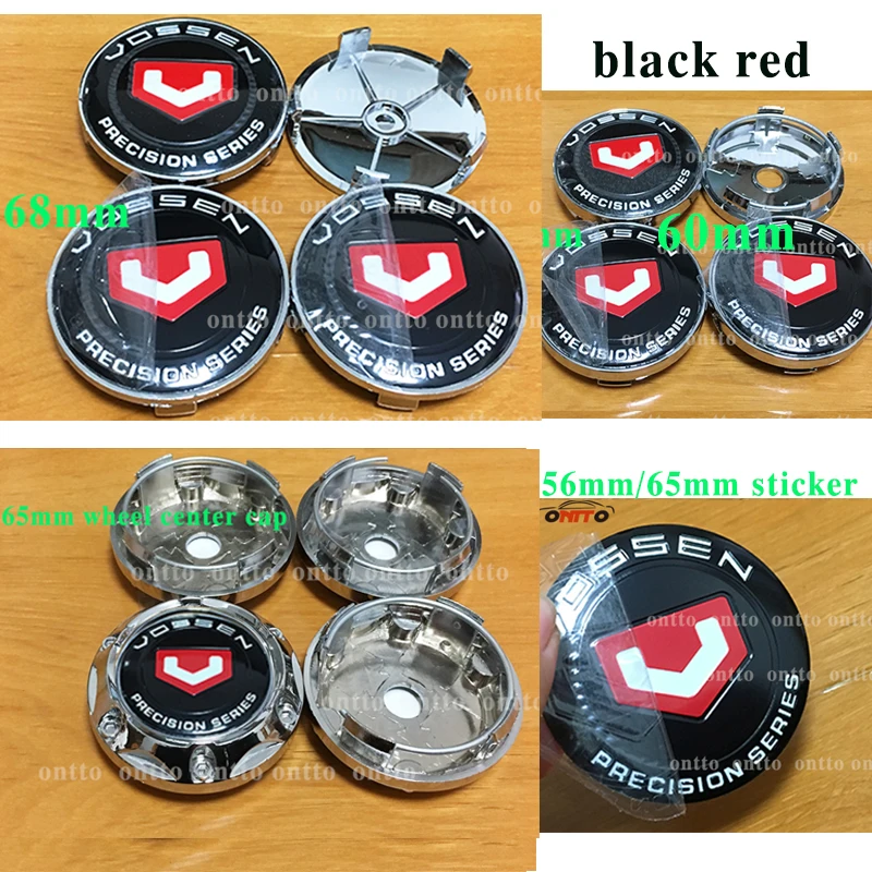 

4pcs new 3d car body Decal 56mm 65mm wheel stickers for 68mm vossen wheel center cap 60mm emblem badge cover 65mm car styling