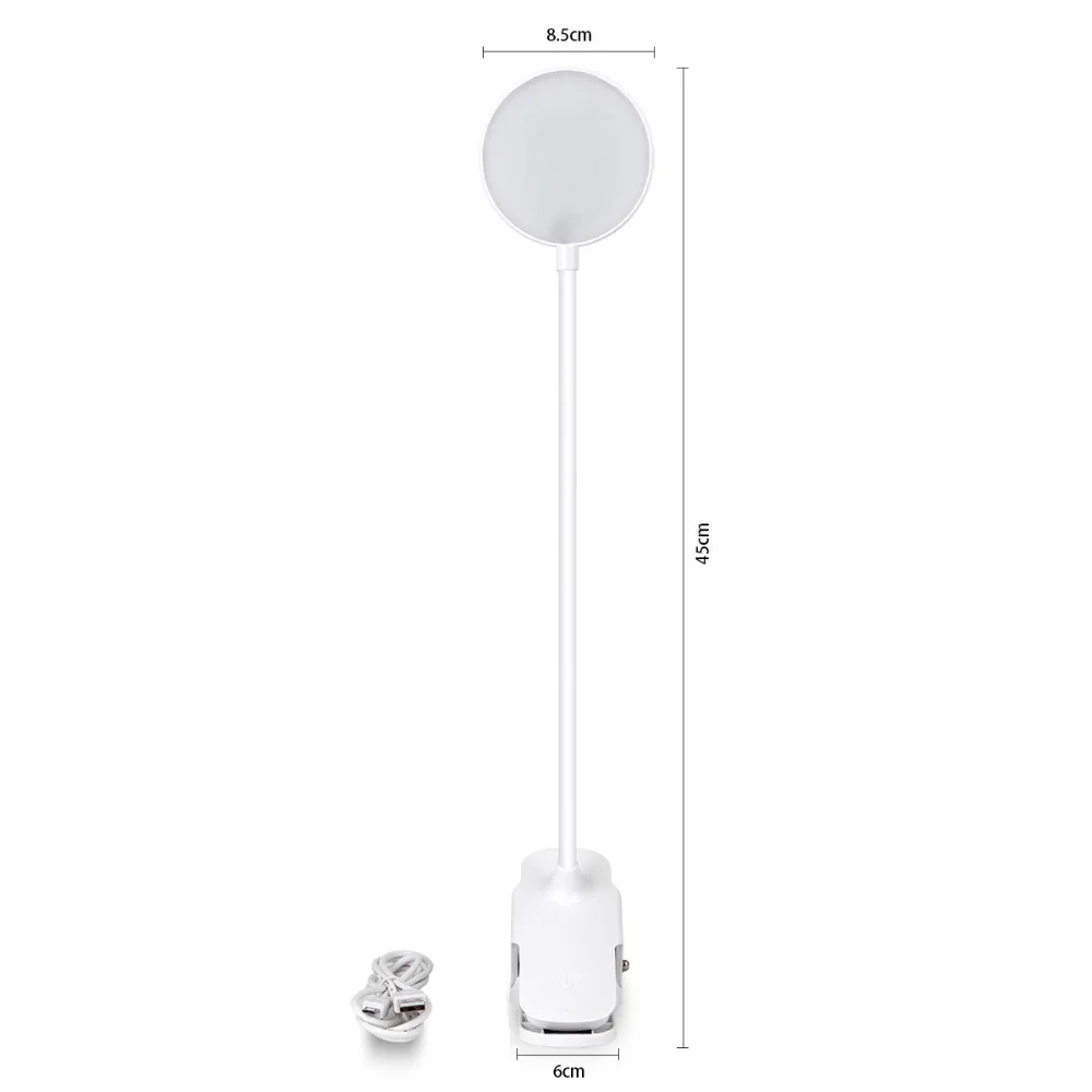 USB Перезаряжаемый светодиодный настольная лампа Гибкая Складная Ночная лампа для чтения 3 режима регулируемый сенсорный свет