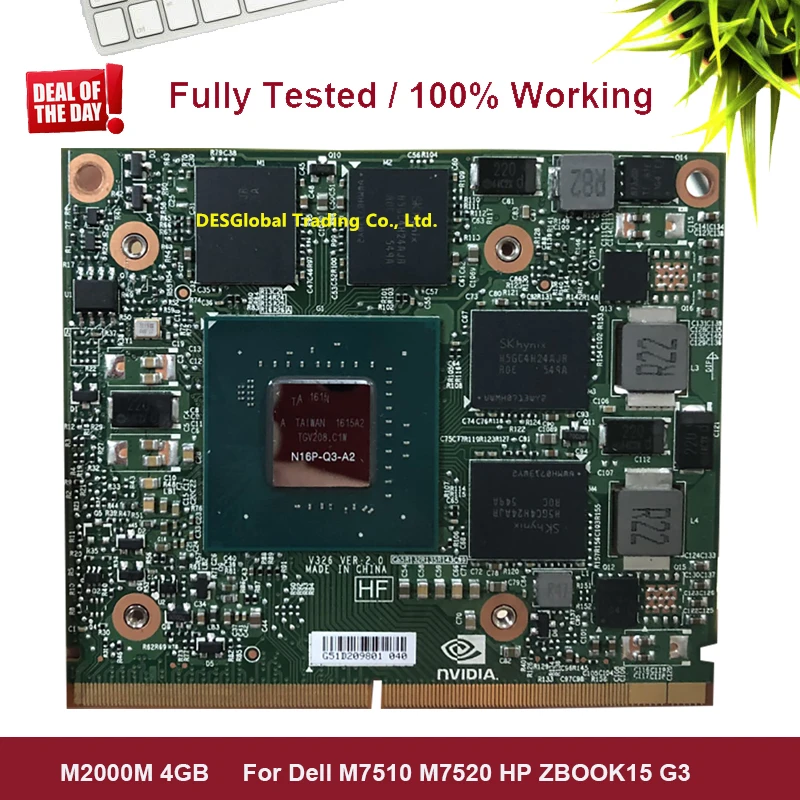  M2000M M2000 m VGA Video Graphics Card 4GB GDDR5 051FCV CN-051FCV N16P-Q3-A2 For HP ZBOOK15 G3 Dell