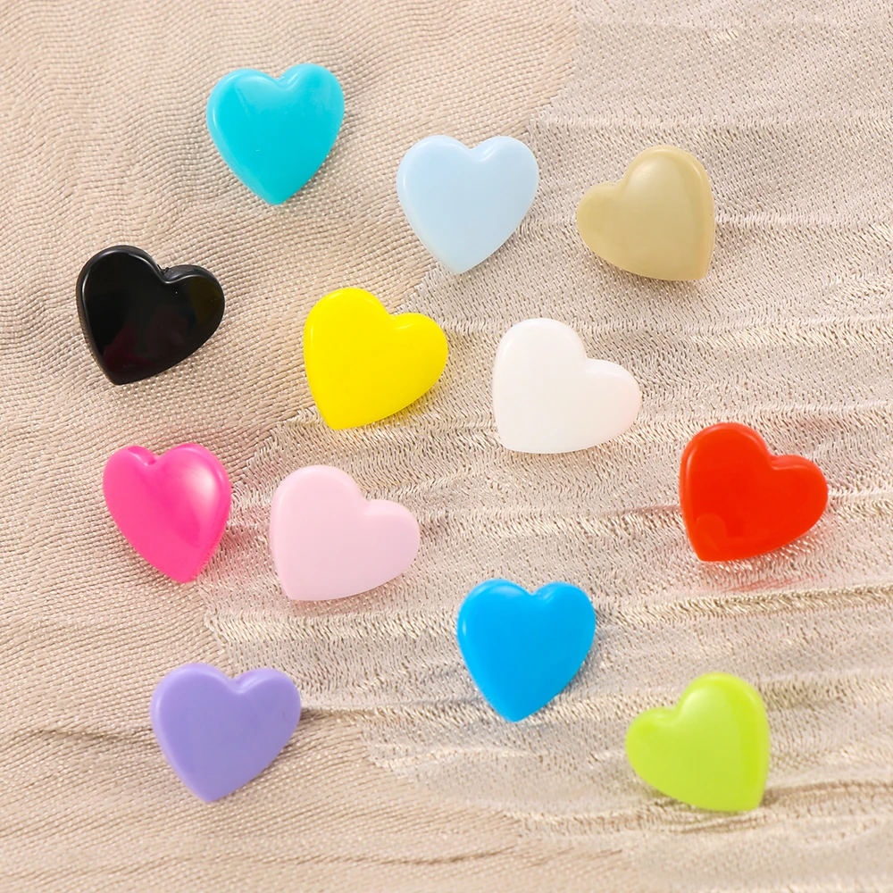 

10Set(40Pcs) 12MM Snap Buttons DIY Scrapbooking Sewing Accessories Love Heart Plastic Fasteners Press Button Snap Buttons