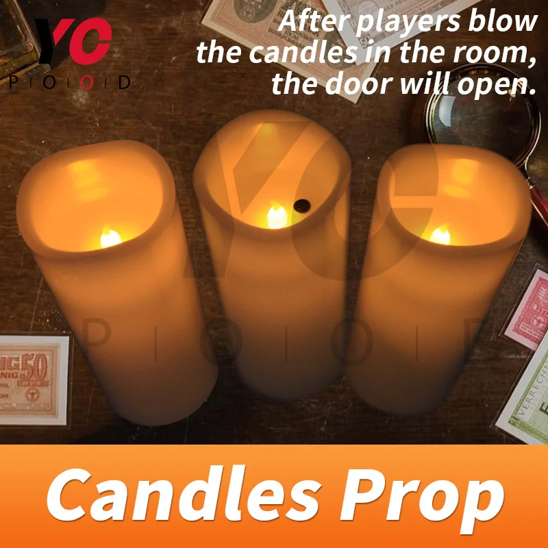New Escape Room Game Prop One Candle Prop Blow On or Out Candle to Unlock
