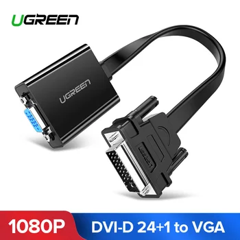 

Ugreen Active DVI to VGA Adapter 1080P DVI D 24+1 to VGA Male to Female Adapter Converter Cable For Laptop PC Host Graphics Card