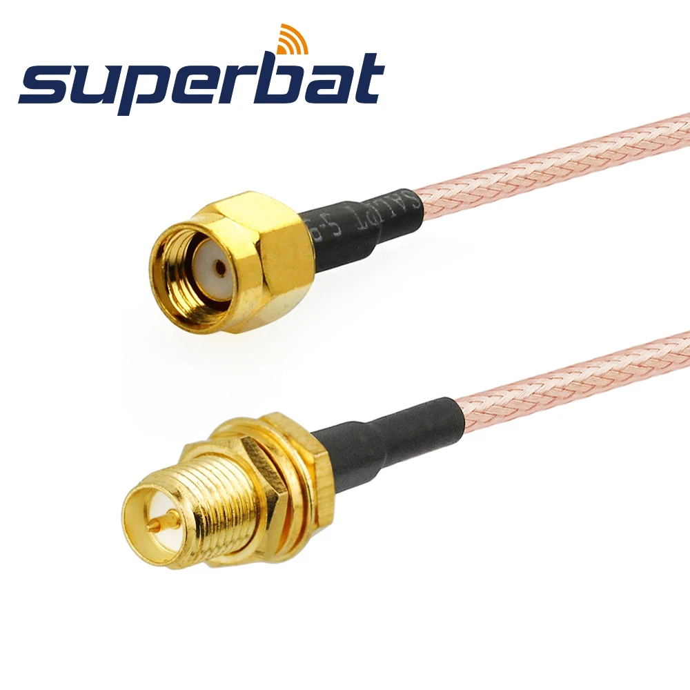 Superbat RP-SMA Мужской прямой к RP-SMA женский переборка косичка кабель RG316 15 см для Wifi антенны дешевые кабели