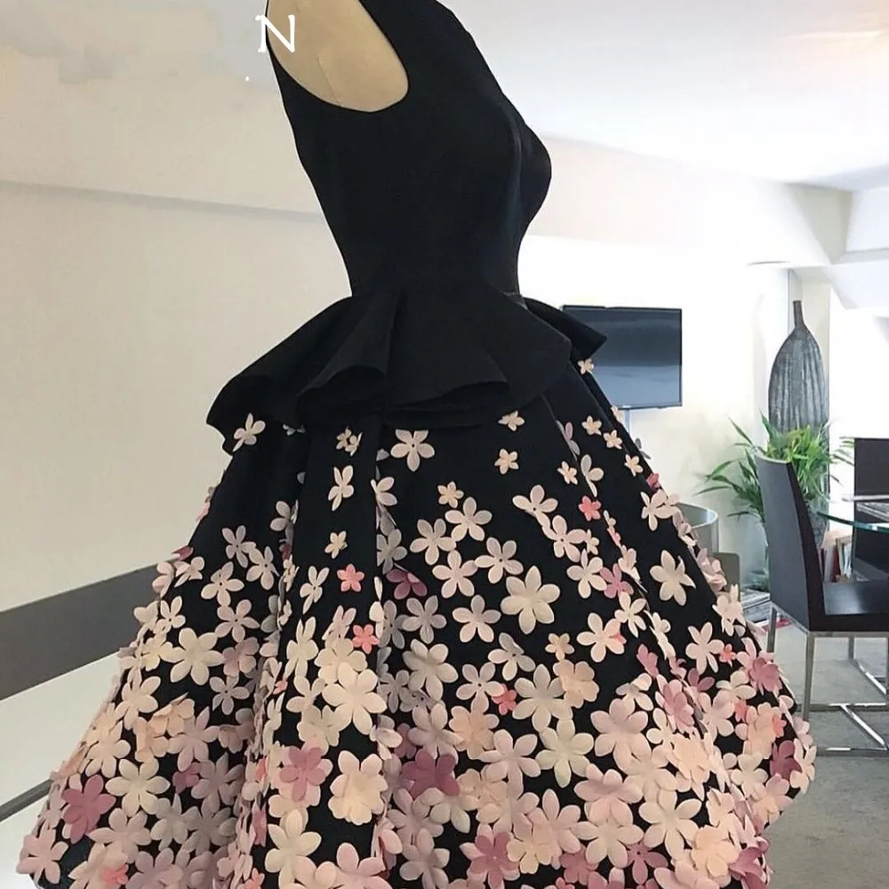 New arrival Cap sleeve Short Evening dress 2017 Black Evening gowns Moroccan kaftan Robe soiree caftan Evening dresses