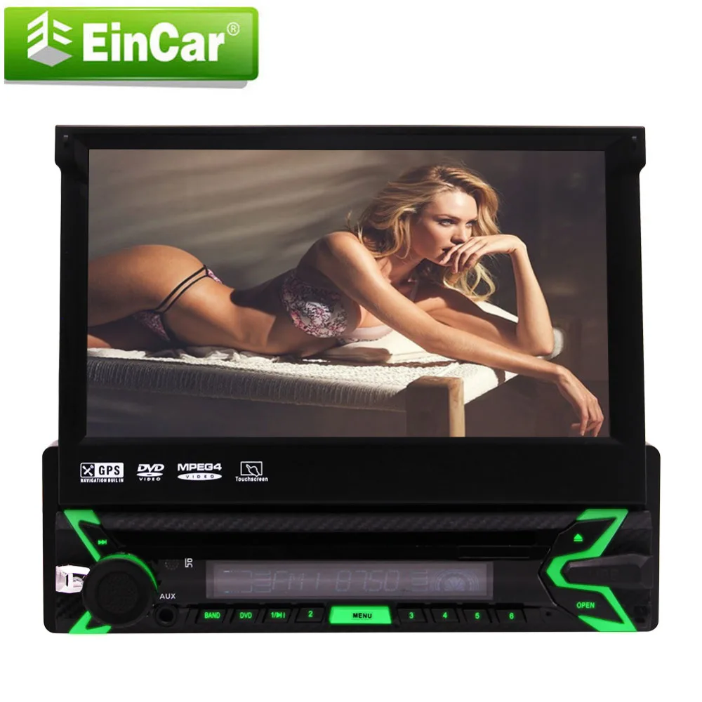 7 Inch Single DIn 1DIN Touch Screen Car DVD Player Stereo with GPS Navigation Bluetooth AM/FM RDS Radio Steering Wheel Con | Автомобили и
