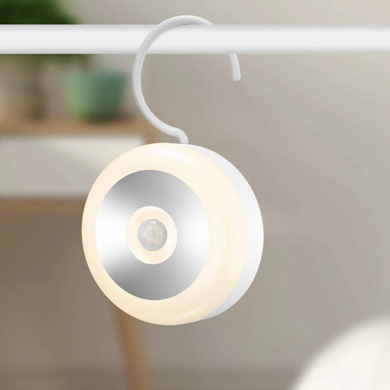

LED Motion Sensor Night Light Wall Lamp Rechargeable USB indoor Hanging headlamp for Toilet WC Kitchen Bedroom Reading Table LED