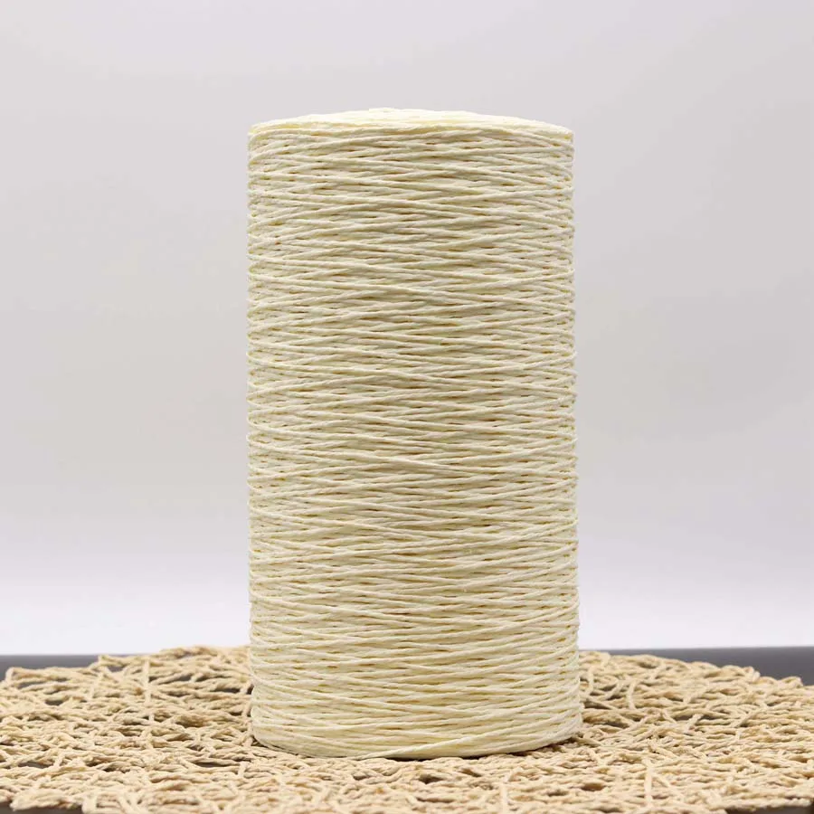500 г/рулон соломенные из пальмового волокна пряжа окрашенная крючком пряжа для DIY Вязание летняя соломенная шляпа сумки подушки корзины материал - Цвет: milk white