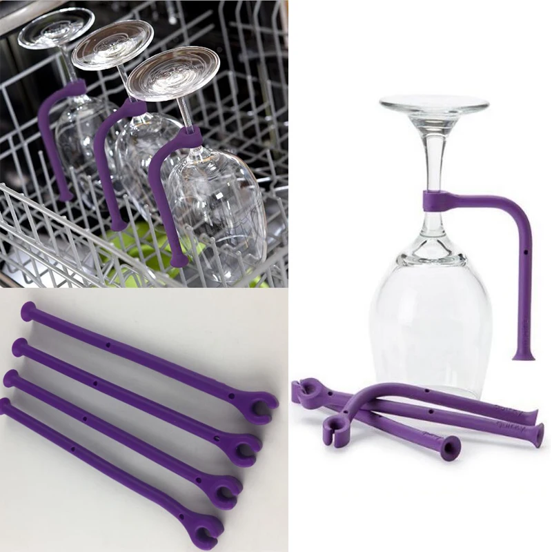 Buy 4pcs Adjust Silicone Wine Glass Dishwasher Goblet