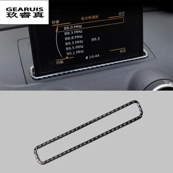 

For AUDI A3 8V 13-17 Car Trim Styling Navigation Decorative Frame Strip Covers Stickers carbon fiber auto Interior Accessories