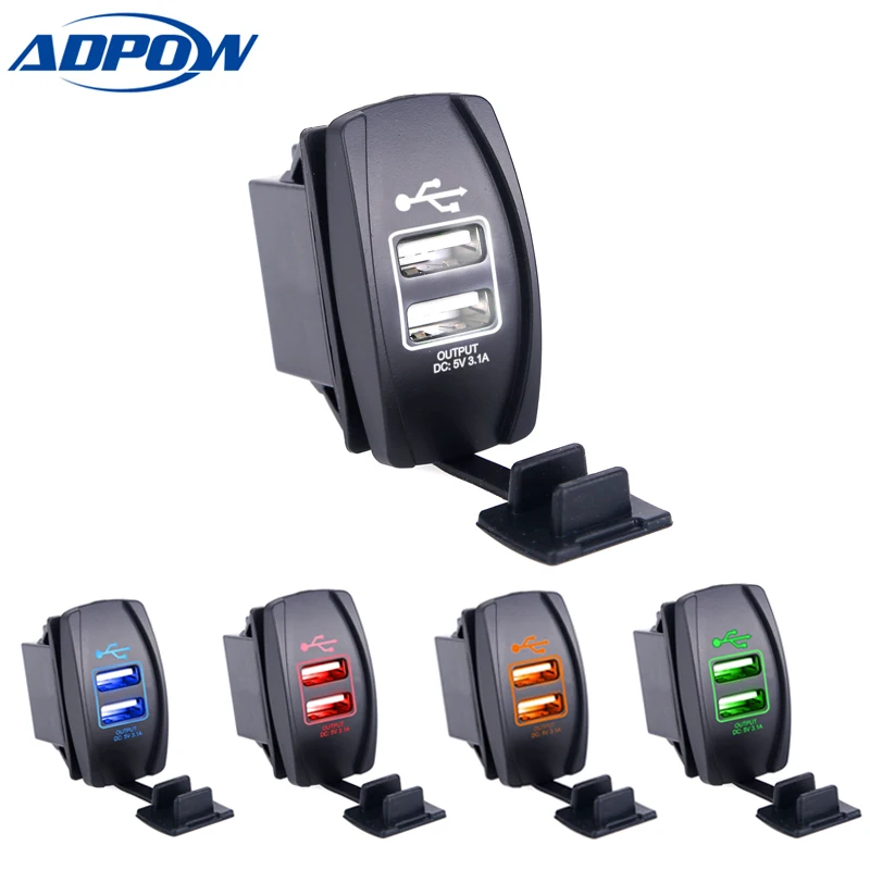 

ADPOW 24V USB Charger for Motorcycle Auto Truck ATV Boat LED Car 4.2A 12V Dual USB Socket Charger Power Adapter Outlet Power