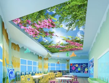 

1840 Overlooking Peaceful Pegeon with Leaves and flowers PVC Stretched Ceiling Film For Home decoration
