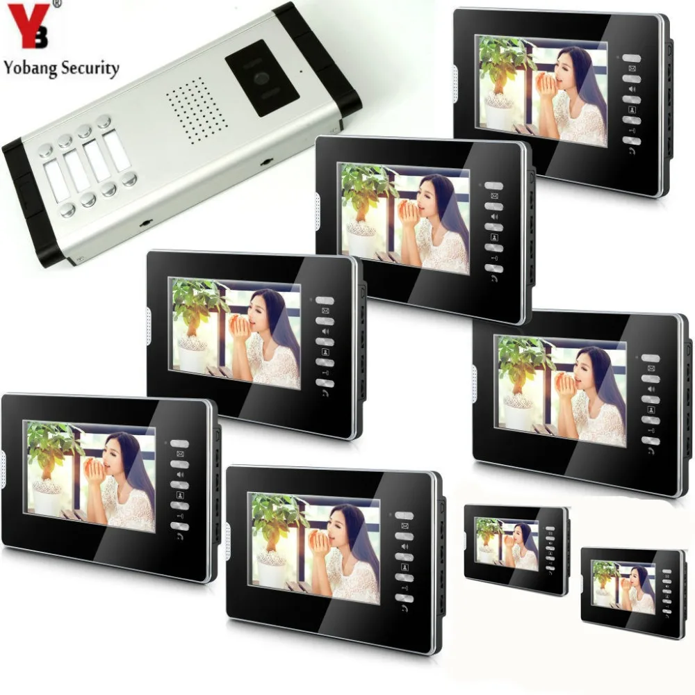 Yobang Security Video Door Phone Intercom 7''Inch TFT LCD Wired Access Entry Kits For 1 to 8 Stories Buildings Apartments Yobang Security Video Door Phone Intercom 7''Inch TFT LCD Wired Access Entry Kits For 1 to 8 Stories Buildings Apartments