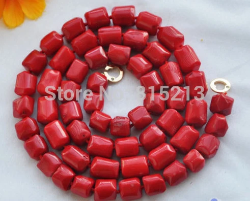 

ddh001473 natural 35" 13x15mm massive red coral bead NECKLACE