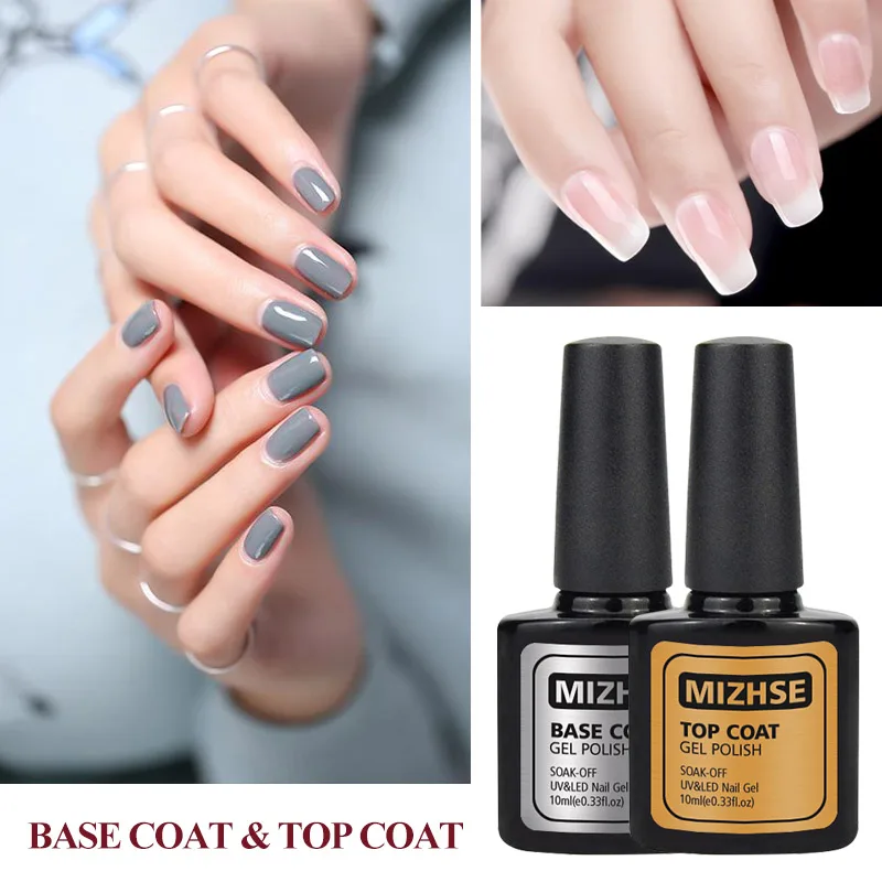 MIZHSE 7 шт верхнее покрытие Nageldesign резиновый гель УФ лак Топ без клейкого слоя