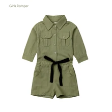 Хлопковый комбинезон с карманами для маленьких девочек; комбинезон; комплект одежды; комбинезон