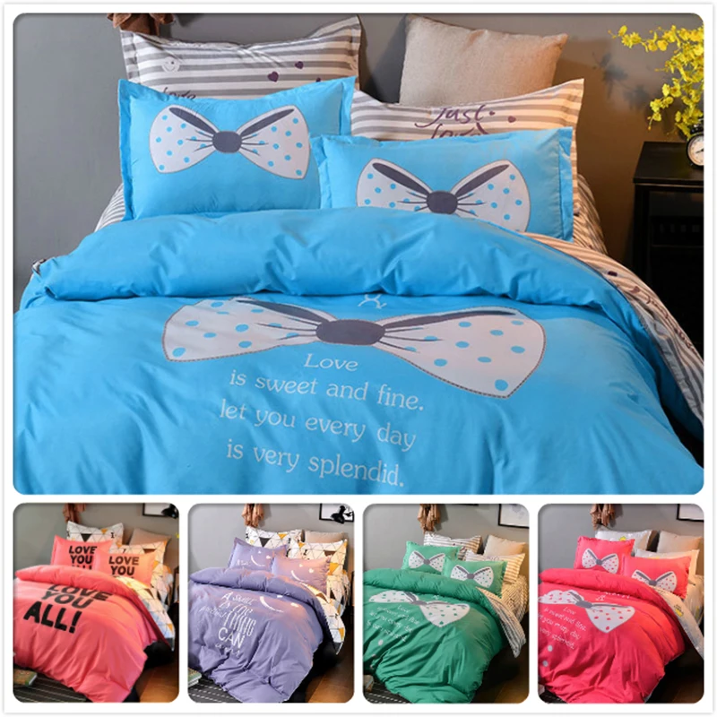

AB Side Back Stripe Full King Queen Double Size Duvet Cover 4pcs Bedding Set 1.5m 1.8m 2m 2.2m Bedsheet kids Bedclothes Bedlinen