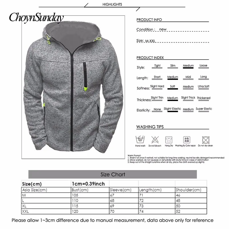 Бренд ChoynSunday мужские толстовки на молнии с капюшоном Dos Homens de Inverno Com Capuz Masculino Moletom