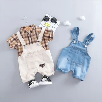 

2019 New Summer Toddler Baby Set Boy and Girl Cotton T-Shirt + Bib 2 Piece Set Child Baby Clothing Set 0-3 Free Shipping