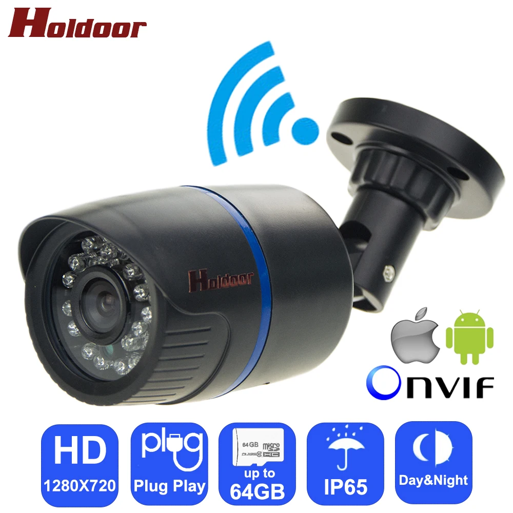 

Holdoor Video Surveillance IPC WiFi IP Camera HD 720P Network IR Cut Night Vision IP65 Waterproof Onvif for Android iOS Phone
