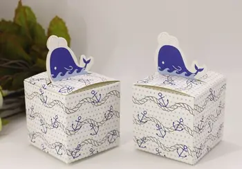 

Free Shipping Blue Whale Wedding Candy Box, Baby shower, Party Favor Boxes 100Pcs/lot