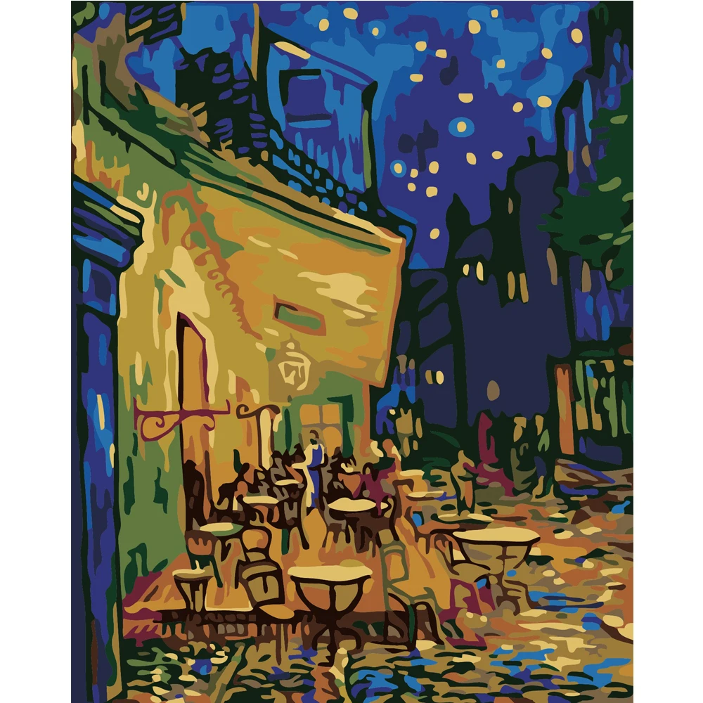 

DIY PBN Arcylic Painting Van Gogh Pictures By Numbers On Canvas Framed Wall Pictures Art For Living Room Home Decoration