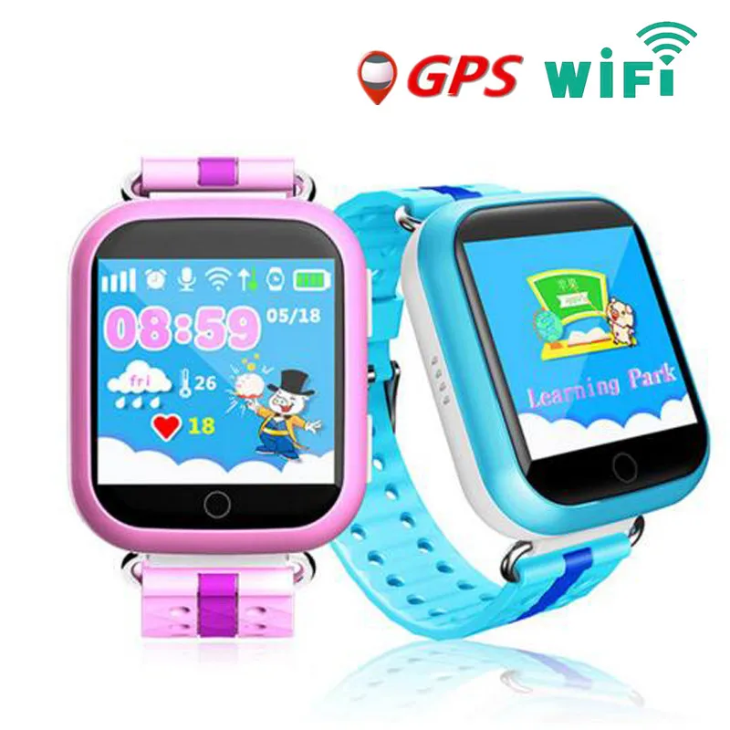 Часы телефон gps Смарт часы Q750 Q100 Детские умные с 1 54 дюймов Сенсорный экран SOS