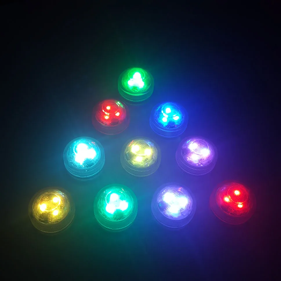 3 Led RGB погружной светильник с дистанционным управлением, на батарейках, подводный Ночной светильник, ваза, чаша, для улицы, для сада, вечерние, украшения