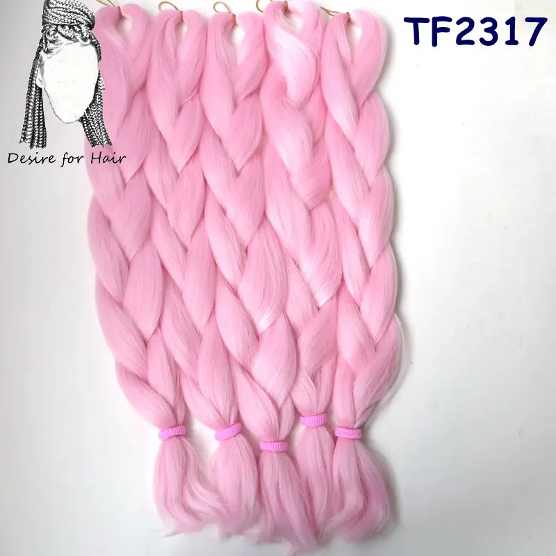 Desire for hair 10 упаковок в партии 24 дюйма 100 г термостойкие синтетические Омбре волосы для наращивания для небольших коробок косички - Цвет: Розовый