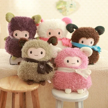 

GGS 35cm 5 colors Cute Stuffed Plush Toy Toot Sheep Soft Doll With Scarf Toys gift For Girl Kids Xmas gift